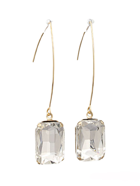 Round Glass Stone Earrings