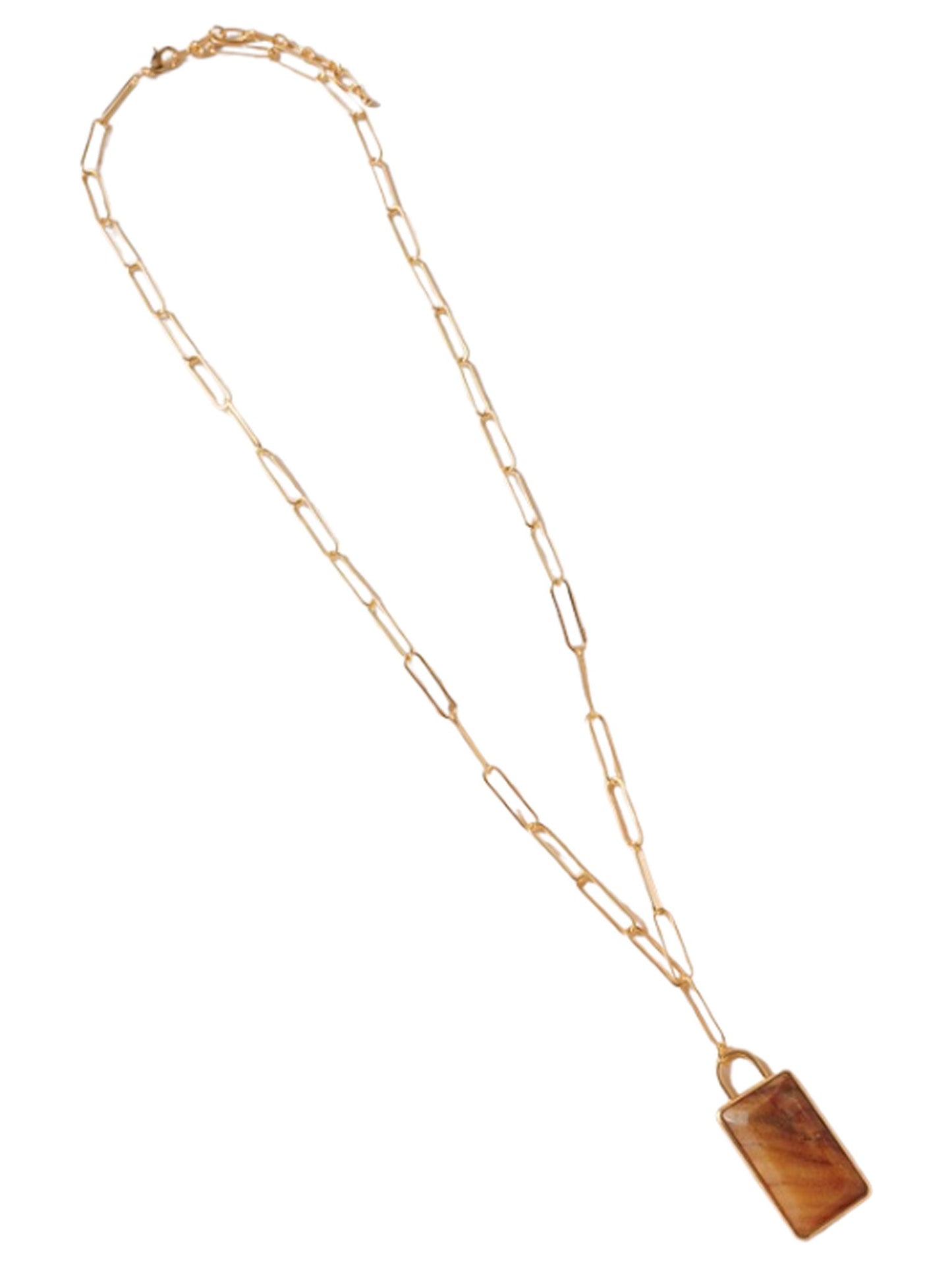 Stone Pendant Chain Necklace
