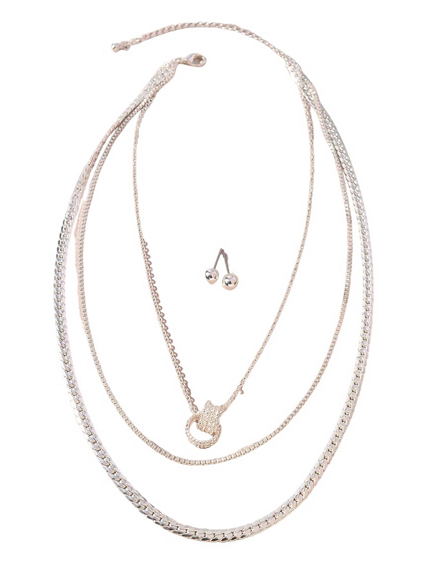 3 layered Snake Pendant Necklace