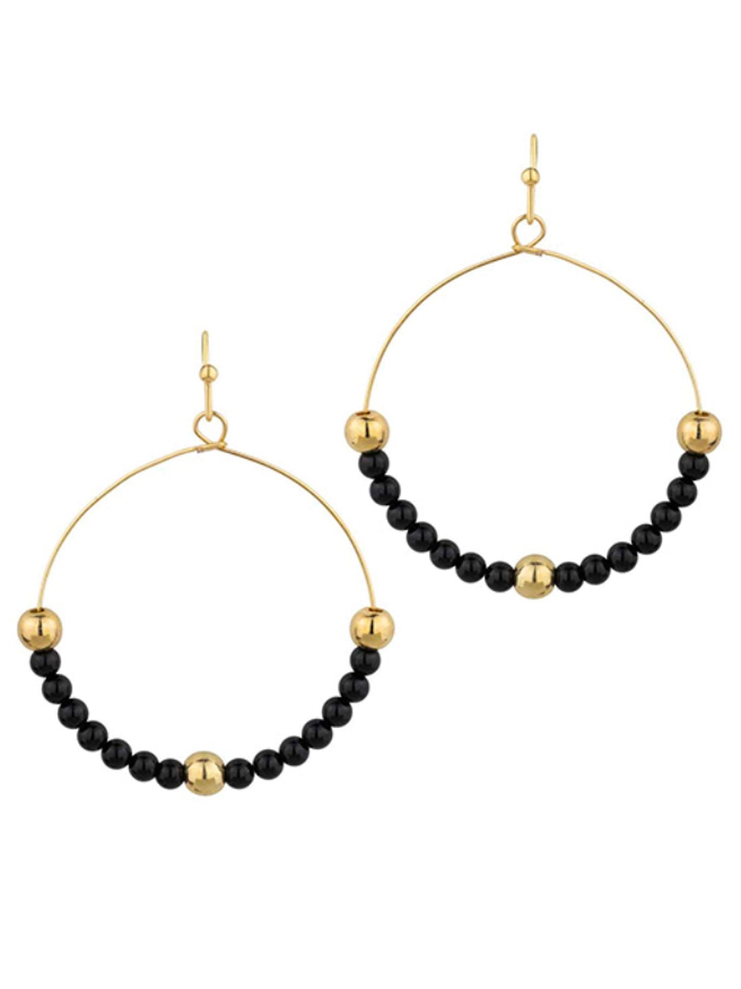 Stone & Metal Ball Earrings