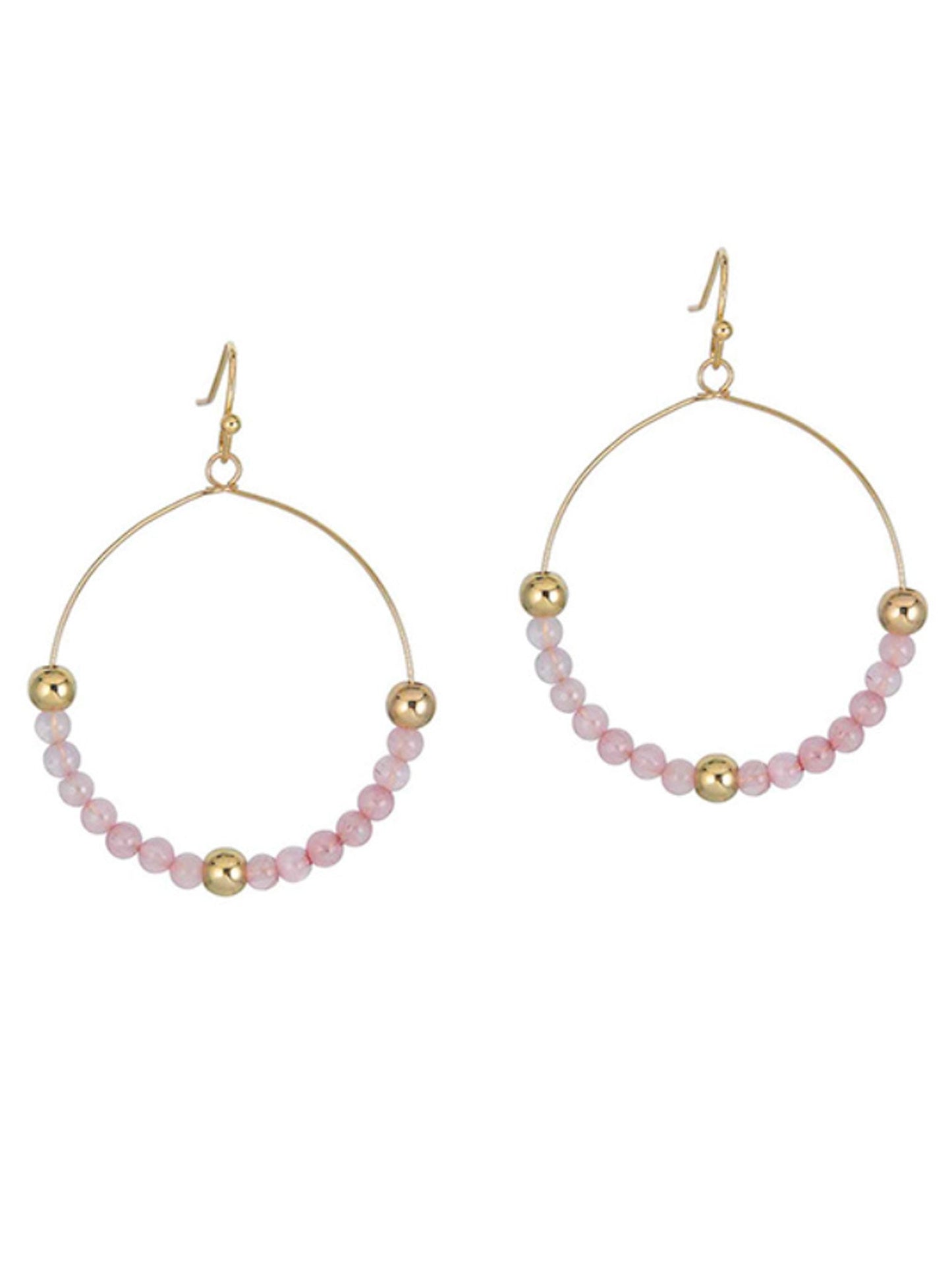 Stone & Metal Ball Earrings
