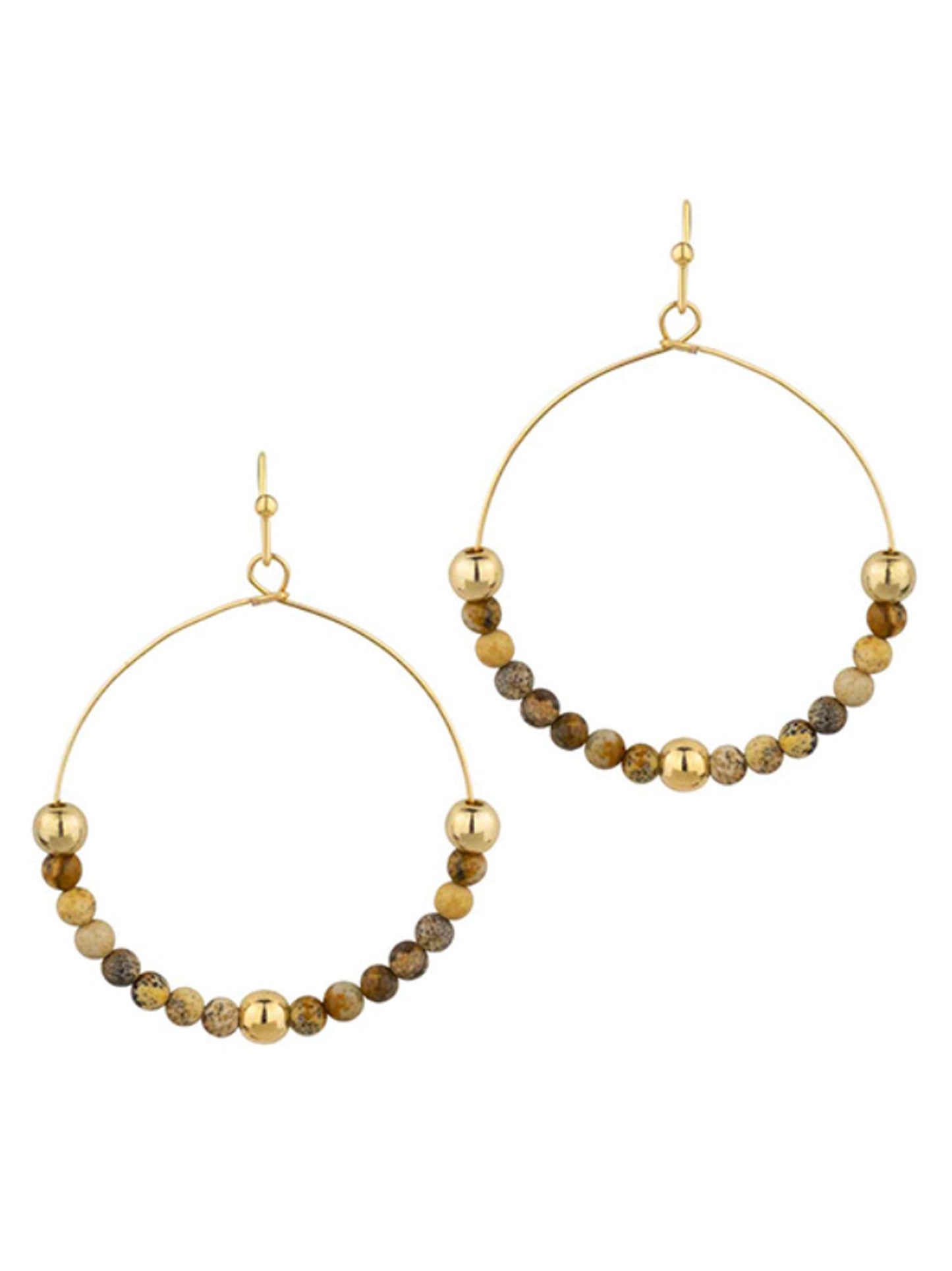 Stone & Metal Ball Earrings