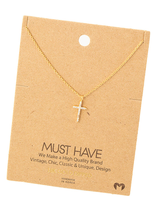 Rhinestone Cross Necklace
