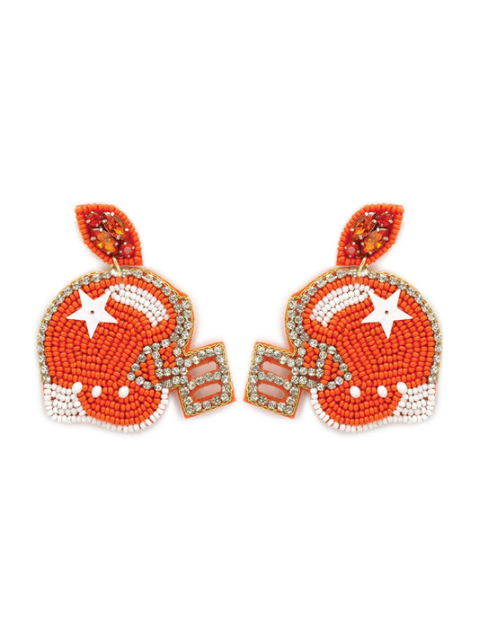 Seed Bead Drop Helmet Earrings